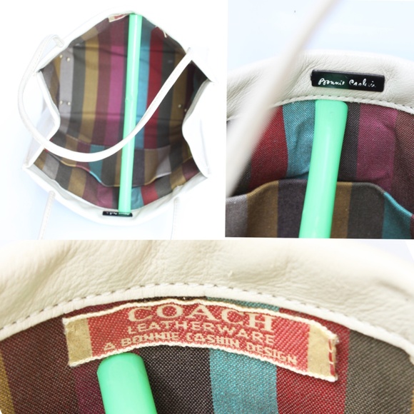 Bonnie Cashin for Coach Bag Tiny Shopping Bag Bone Leather Vintage 60s NOS NWD - Picture 9 of 12